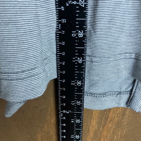 F & G Tech Mens Shirt Gray White Striped Collared Long Sleeve Henley Stretch XL - Picture 9 of 12